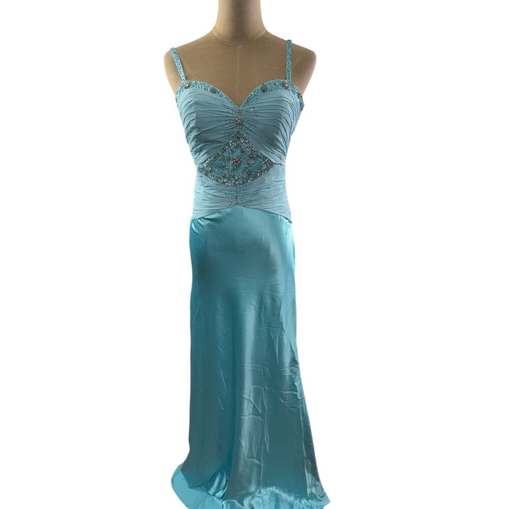 "DAVE & JOHNNY" By Laura Ryner Vintage SIlky Babydoll Beaded Prom Dress SZ 5/6